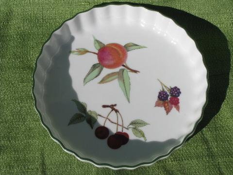 photo of Royal Worcester fluted baking flan dish / quiche tart pan, Evesham fruit #2