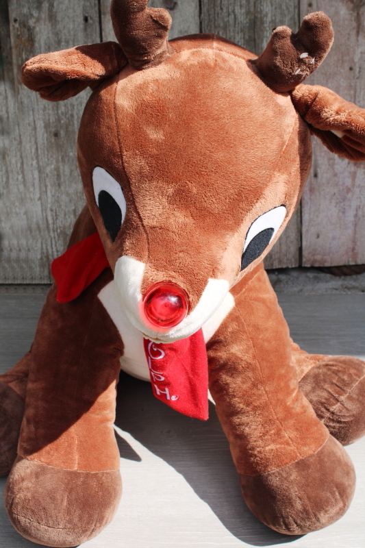 photo of Rudolph the Red Nosed Reindeer huge stuffed animal plush toy w/ blinking nose #2