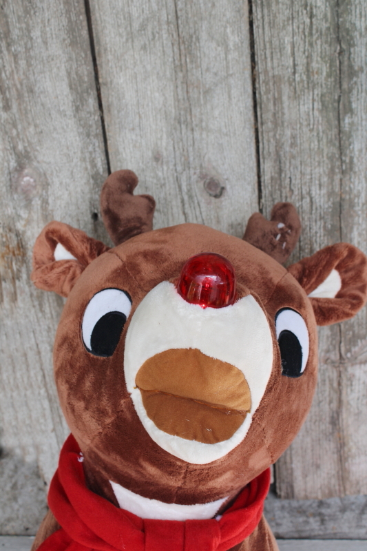 photo of Rudolph the Red Nosed Reindeer huge stuffed animal plush toy w/ blinking nose #3