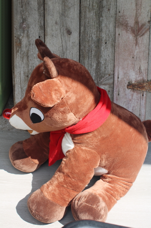 photo of Rudolph the Red Nosed Reindeer huge stuffed animal plush toy w/ blinking nose #4