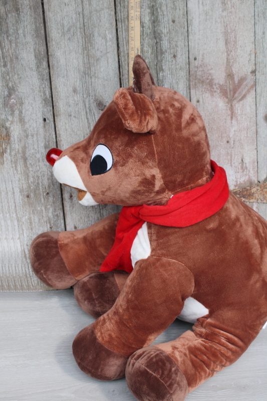 photo of Rudolph the Red Nosed Reindeer huge stuffed animal plush toy w/ blinking nose #9