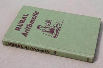 catalog photo of Rural Arithmetic for country schools, 1940s vintage school book w/ farm photos