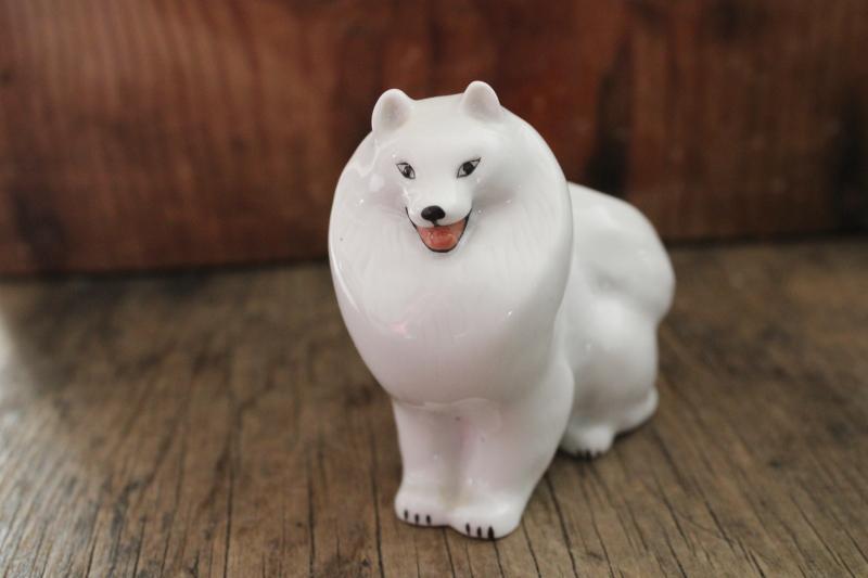 photo of Russian Samoyed dog china figurine, vintage LFZ Lomonosov porcelain #2