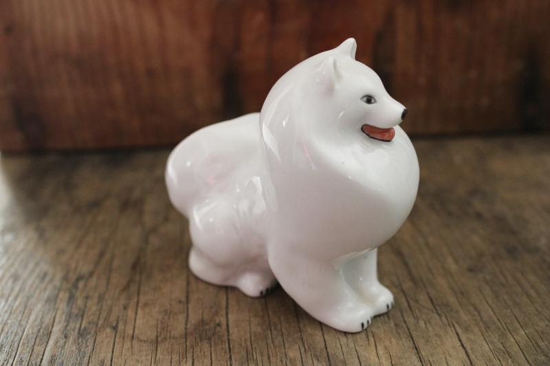 photo of Russian Samoyed dog china figurine, vintage LFZ Lomonosov porcelain #3