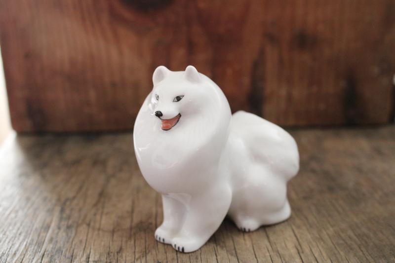 photo of Russian Samoyed dog china figurine, vintage LFZ Lomonosov porcelain #7