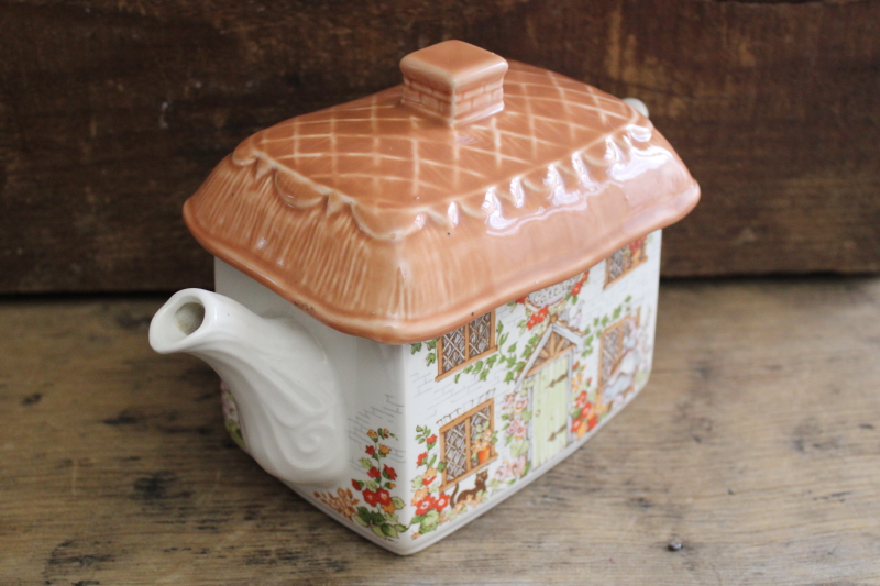 photo of Sadler England vintage Ye Olde Ivy Cottage English cottageware china teapot #7