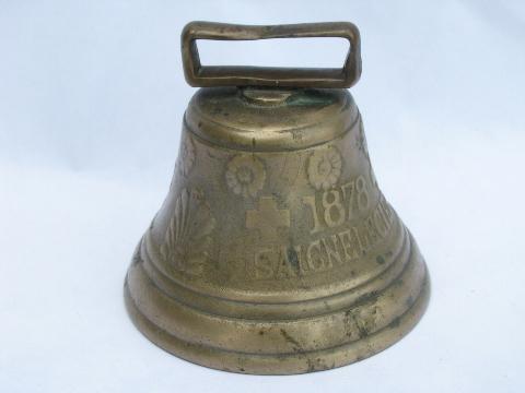 photo of Saignelecier foundry, vintage solid brass Swiss cow or goat bell #3