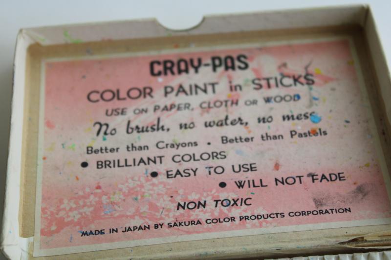 photo of Sakura Japan Cray-Pas oil pastel crayons in vintage boxes 60s 70s art sets used #4