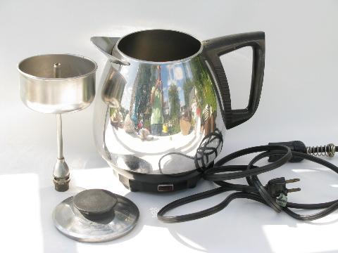 photo of Saladmaster Jet-O-Matic model 10 electric coffee pot, vintage percolator #2