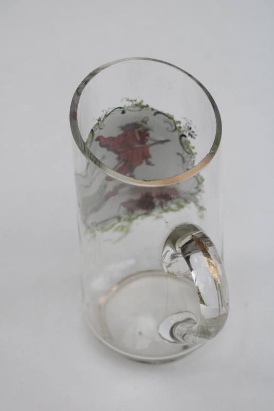 photo of Salem 1692 witch trials flying witch print vintage glass souvenir mini pitcher  #3