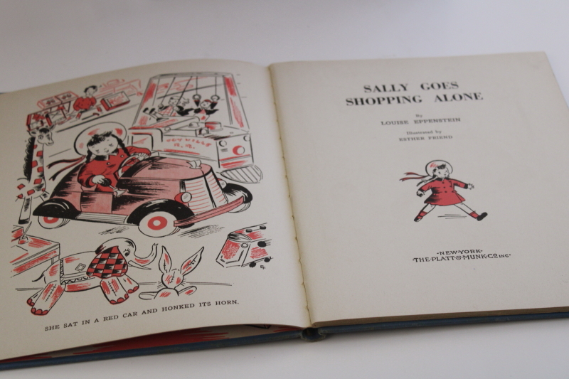 photo of Sally Goes Shopping, 1940s vintage picture book, childrens storybook #3