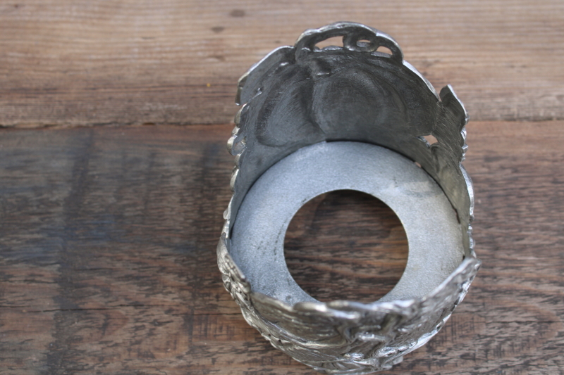 photo of Salt City Pewter cast metal jar candle holder, pumpkin for fall candles, seasonal decor Thanksgiving #3