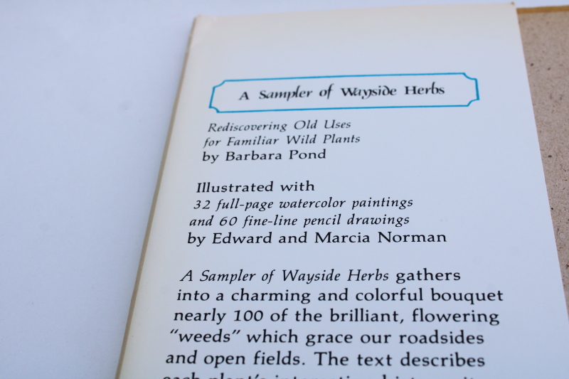 photo of Sampler of Wayside Herbs book of wild plants vintage botanical art illustrations  #2