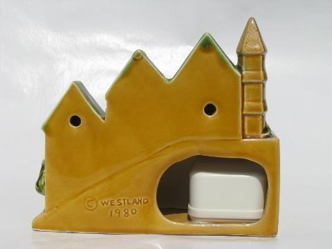 photo of San Francisco trolley car climbing hill, 1980s ceramic music box #3