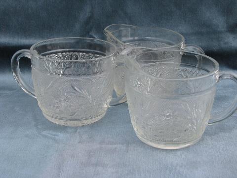 photo of Sandwich pattern glass lot, set of sherbets etc. vintage 1950s Anchor Hocking #4