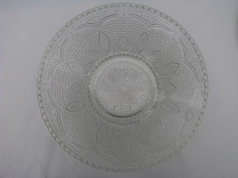 photo of Sandwich pattern vintage pressed glass salad bowl #1