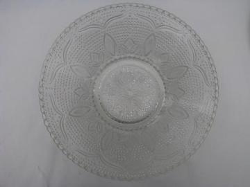 catalog photo of Sandwich pattern vintage pressed glass salad bowl