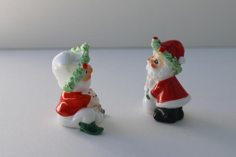 photo of Santa Claus & Christmas elf, spaghetti china figurines miniatures, made in Japan? #2