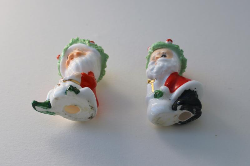 photo of Santa Claus & Christmas elf, spaghetti china figurines miniatures, made in Japan? #4