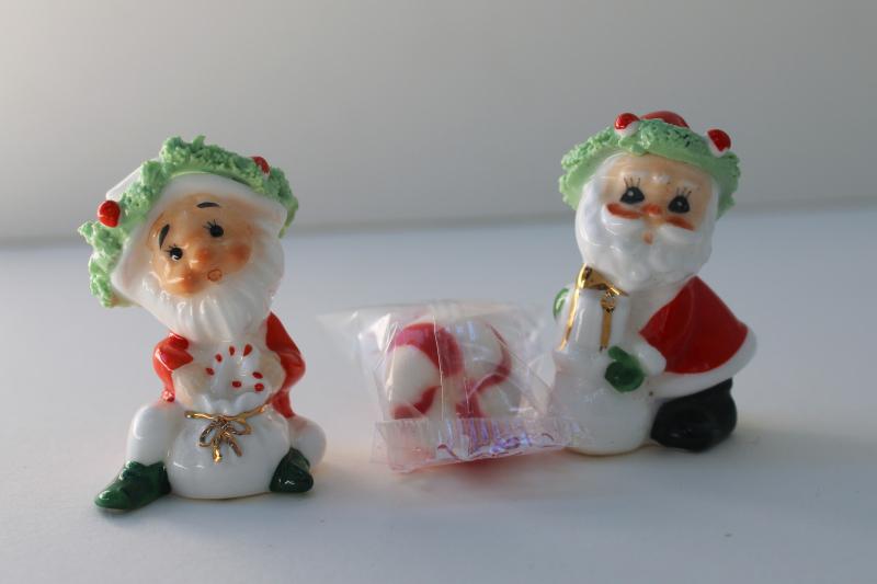 photo of Santa Claus & Christmas elf, spaghetti china figurines miniatures, made in Japan? #5