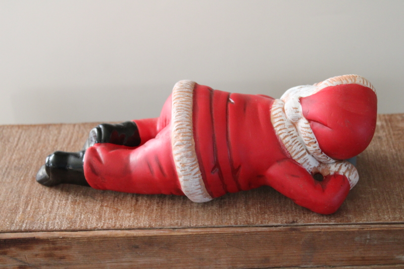 photo of Santa sleeping shelf sitter Christmas fireplace mantle decoration, large china figurine #3