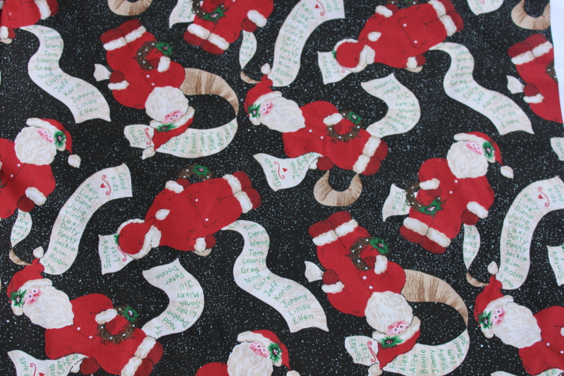 photo of Santas List good kids names modern Christmas print cotton fabric for holiday sewing #1