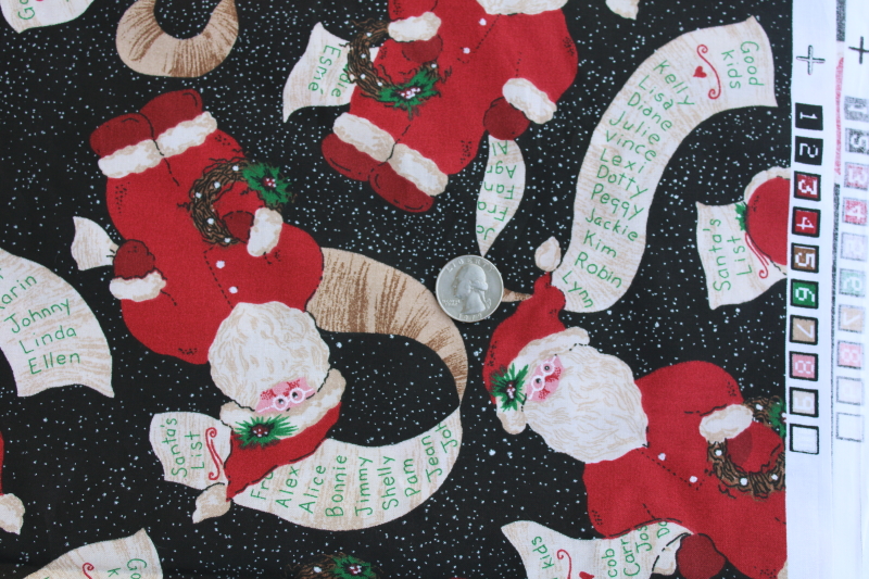 photo of Santas List good kids names modern Christmas print cotton fabric for holiday sewing #3