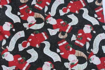 photo of Santas List good kids names modern Christmas print cotton fabric for holiday sewing