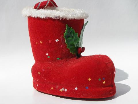 photo of Santa's boots vintage paper candy containers/Christmas tree ornaments #3