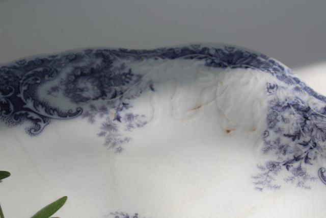 photo of Savannah Johnson Bros china vintage lavender purple transferware tray or serving plate #2