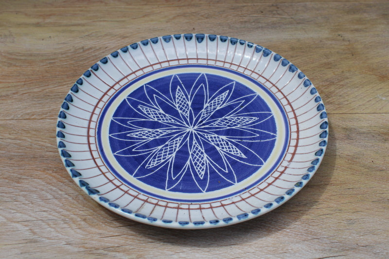 photo of Scandinavian mod Nordic design vintage art pottery plate, Elle Keramik Norway  #1