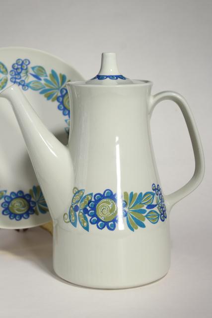 photo of Scandinavian modern 60s vintage Figgjo Flint Tor Viking Turi design ceramic coffee pot set #5