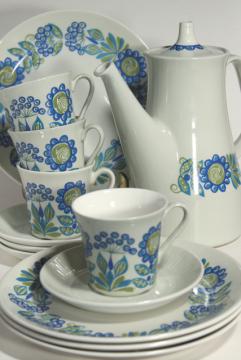 catalog photo of Scandinavian modern 60s vintage Figgjo Flint Tor Viking Turi design ceramic coffee pot set