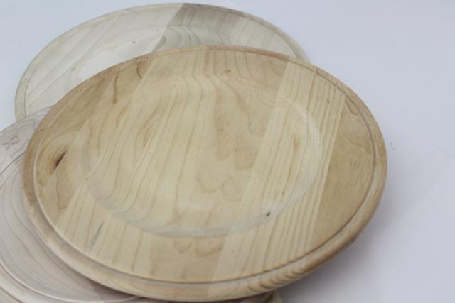 photo of Scandinavian modern style blond wood plates or trays, handcrafted natural raw wood #6