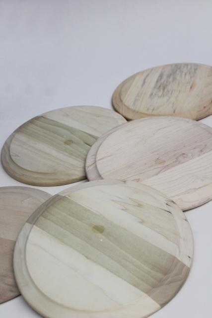 photo of Scandinavian modern style blond wood plates or trays, handcrafted natural raw wood #8