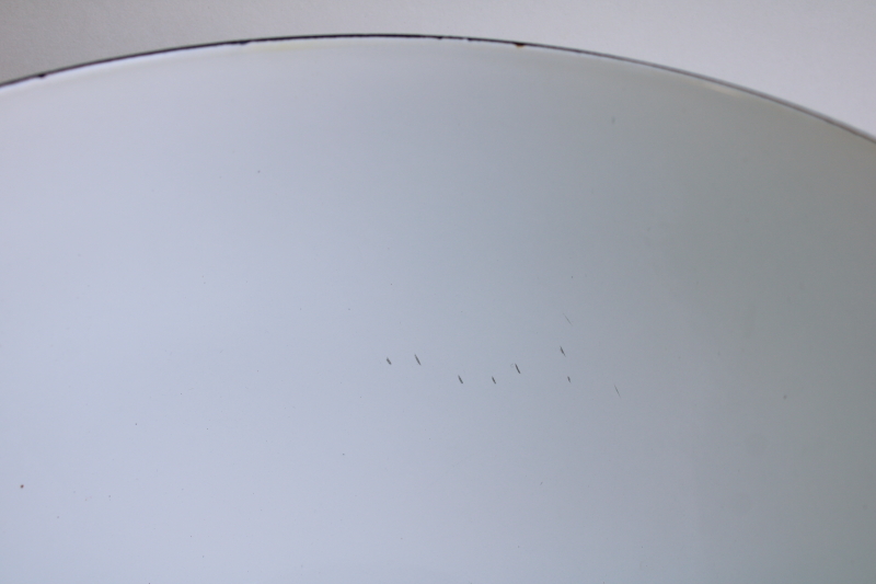 photo of Scandinavian modern vintage Finland Arabia enamelware metal bowl, blue clover on white  #3