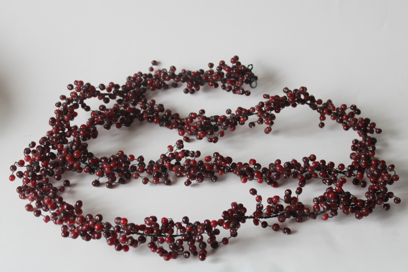 photo of Scandinavian style neutral Christmas winter berries garland cranberry glass beaded wire branches  #1