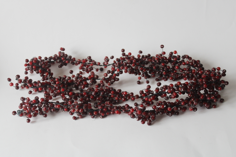 photo of Scandinavian style neutral Christmas winter berries garland cranberry glass beaded wire branches  #5