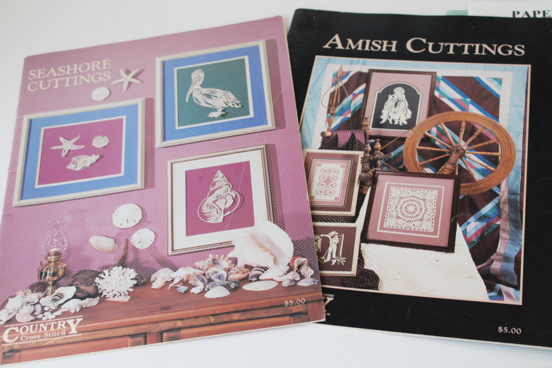 photo of Scherenschnitte paper cutting books, pattern printed designs traditional frameable art silhouettes mottos animals  #6