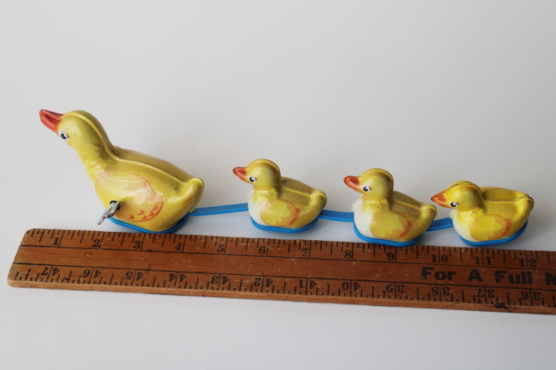 photo of Schylling tin toy working wind up mama duck & ducklings, vintage look ducks #2