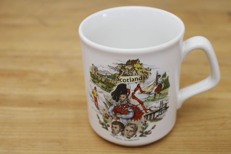 photo of Scotland landmarks souvenir ceramic mug, vintage ceramic tea mug or coffee cup  #1