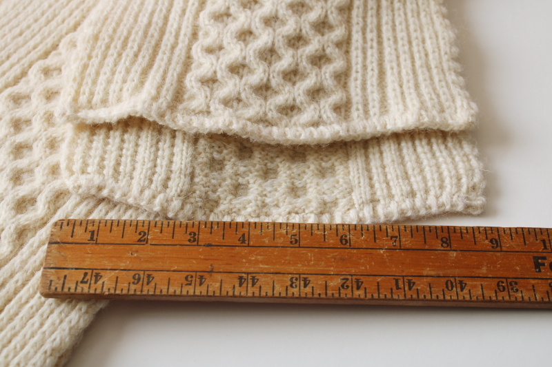 photo of Scottish Aran cables knit muffler, thick warm ivory wool long knitted scarf #2