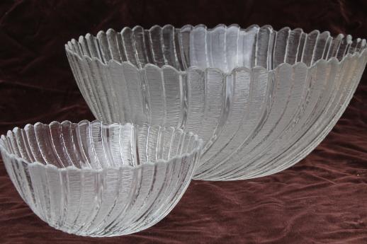 photo of Seabreeze Arcoroc glass salad plates & salad bowl set, clear glass Sea Breeze #2