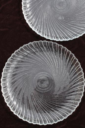 photo of Seabreeze Arcoroc glass salad plates & salad bowl set, clear glass Sea Breeze #4