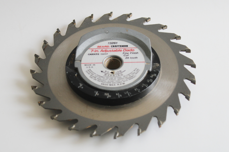 Sears Craftsman vintage dado cutting saw blade, 7 inch 24 tooth carbide ...