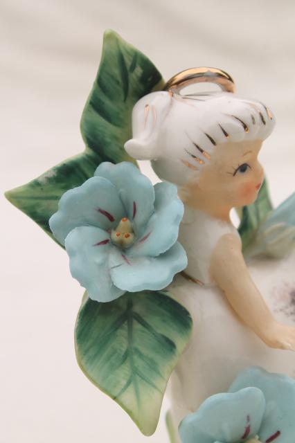 photo of September Angel birthday girl Lefton china figurine, 50s vintage Lefton's Japan label #2