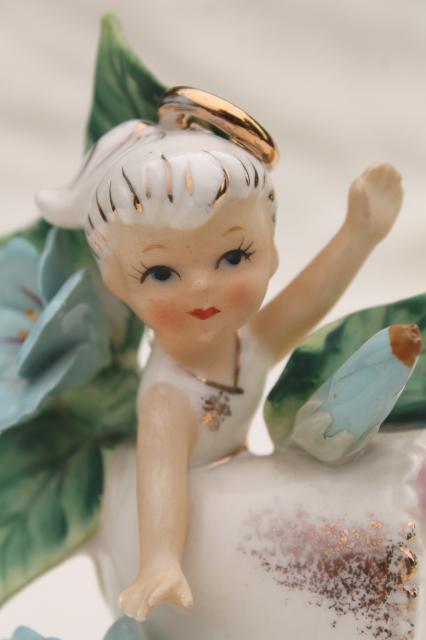 photo of September Angel birthday girl Lefton china figurine, 50s vintage Lefton's Japan label #3