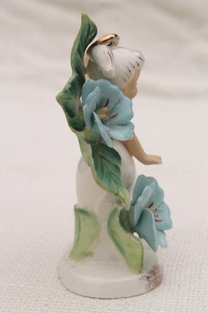 photo of September Angel birthday girl Lefton china figurine, 50s vintage Lefton's Japan label #7