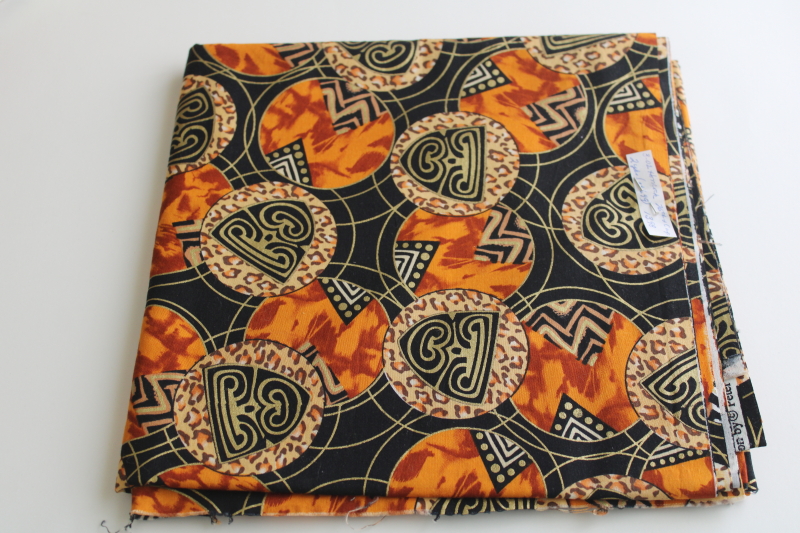 photo of Serengheti African tribal style ethnic print cotton fabric Peter Pan vintage 2002  #1