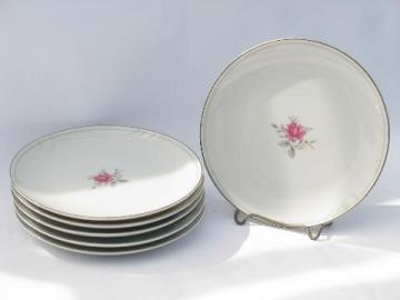 catalog photo of Serenity Fine China Japan, vintage pink rose bread & butter or dessert plates lot